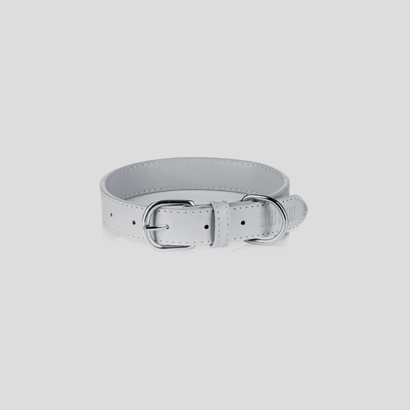 Hundehalsband aus Leder Luxury Line in grau