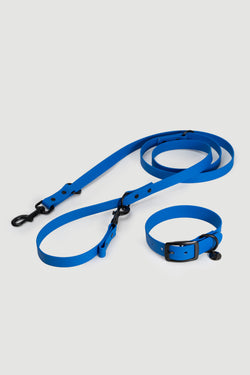 Active wear for active dogs </p> Set Hundehalsband und Leine in blau